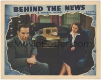 6c0286 BEHIND THE NEWS LC 1940 sexy Doris Davenport staring at worried Lloyd Nolan by radio!