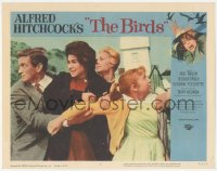 6c0298 BIRDS LC #1 1963 Hitchcock, great close up of Rod Taylor, Suzanne Pleshette & Tippi Hedren!