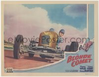 6c0307 BLONDE COMET LC 1941 race car driver Robert Kent speeding across the track, ultra rare!