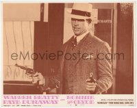 6c0314 BONNIE & CLYDE LC #6 1967 best close up of Warren Beatty pointing two guns, Arthur Penn!