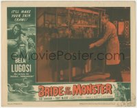 6c0321 BRIDE OF THE MONSTER LC #8 1956 Ed Wood, full-length Bela Lugosi stands in front of equipment!