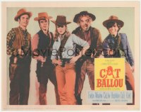 6c0342 CAT BALLOU LC 1965 best posed portrait of Jane Fonda, Lee Marvin & top cast pointing guns!