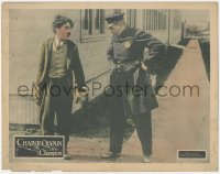 6c0344 CHAMPION LC R1919 cop puzzled by Charlie Chaplin's boxing gloves & suit, ultra rare!