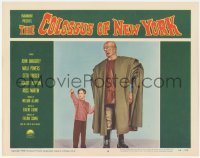 6c0362 COLOSSUS OF NEW YORK LC #8 1958 great c/u of robot monster standing by young Charles Herbert!