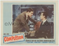 6c0365 COMPULSION LC #4 1959 crazy Dean Stockwell & Bradford Dillman try to commit the perfect murder!