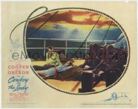 6c0378 COWBOY & THE LADY LC 1938 great image of Gary Cooper & Merle Oberon relaxing on ship's deck!