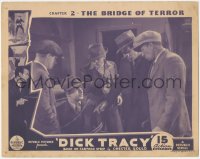 6c0397 DICK TRACY chapter 2 LC 1937 Ralph Byrd tied up by criminal gang, The Bridge of Terror!