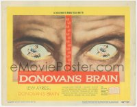6c0053 DONOVAN'S BRAIN TC 1953 from the novel by Curt Siodmak, really creepy close up eyes art!