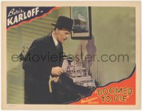 6c0412 DOOMED TO DIE LC 1940 close up of Boris Karloff as Asian detective Mr. Wong with model ship!