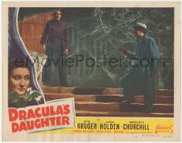 6c0415 DRACULA'S DAUGHTER LC R1949 great image of Otto Kruger, Irving Pichel & spooky webs!