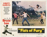 6c0428 FISTS OF FURY LC #7 1973 every limb of Bruce Lee's body a lethal weapon, great action image!