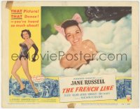 6c0438 FRENCH LINE 2D LC #8 1954 Howard Hughes, c/u of sexy Jane Russell naked in bubble bath!