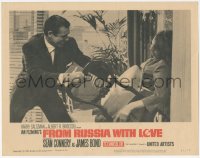 6c0442 FROM RUSSIA WITH LOVE LC #7 1964 Sean Connery as James Bond pins Lenya to wall with chair!