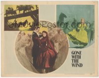 6c0458 GONE WITH THE WIND LC #3 R1947 Gable dancing w/Vivien Leigh & she's fleeing burning Atlanta!