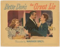 6c0464 GREAT LIE LC 1941 c/u of Bette Davis in fur coat staring at George Brent & Mary Astor!