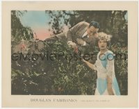 6c0481 HIS MAJESTY THE AMERICAN LC 1919 Douglas Fairbanks on wall smiling at pretty Marjorie Daw!