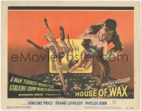 6c0491 HOUSE OF WAX TC '53 cool 3-D image of monster & sexy girls kicking off the movie screen!