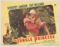 6c0524 JUNGLE PRINCESS LC R1946 best c/u of Ray Milland carrying sexy Dorothy Lamour in sarong!