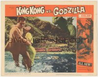 6c0528 KING KONG VS. GODZILLA LC #3 1963 c/u of couple running away from fire monster looming behind