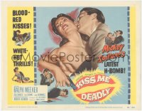 6c0104 KISS ME DEADLY TC 1955 Mickey Spillane, Robert Aldrich, close up of Ralph Meeker & sexy girl!