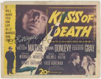 6c0106 KISS OF DEATH TC 1947 Henry Hathaway, Richard Widmark, Victor Mature, film noir classic!