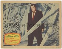 6c0537 LADY FROM SHANGHAI LC #2 1947 cool full-length image of Orson Welles standing by surreal art!