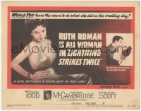 6c0115 LIGHTNING STRIKES TWICE TC 1951 sexy smoking bad girl Ruth Roman is all woman!