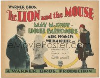 6c0116 LION & THE MOUSE TC 1928 pretty May McAvoy & financial genius Lionel Barrymore, very rare!