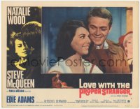 6c0550 LOVE WITH THE PROPER STRANGER LC #1 1964 smiling close up of Natalie Wood & Steve McQueen!