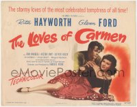 6c0125 LOVES OF CARMEN TC 1948 romantic close up of sexy Rita Hayworth & Glenn Ford!
