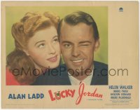 6c0551 LUCKY JORDAN LC 1943 best portrait of winking gambler Alan Ladd & pretty Helen Walker!