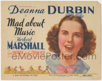 6c0127 MAD ABOUT MUSIC TC 1938 huge close up headshot portrait of young singing Deanna Durbin!
