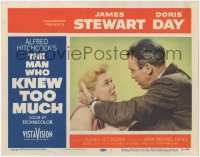 6c0563 MAN WHO KNEW TOO MUCH LC #1 1956 Alfred Hitchcock, husband & wife Jimmy Stewart & Doris Day!