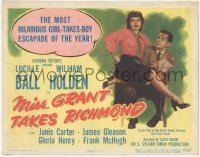 6c0141 MISS GRANT TAKES RICHMOND TC 1949 hilarious Lucille Ball sitting on William Holden's lap!