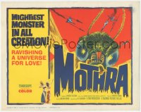 6c0145 MOTHRA TC 1962 Mosura, Toho, Ishiro Honda, ravishing a universe for love, cool monster art!
