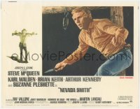 6c0594 NEVADA SMITH LC #7 1966 great close up of Steve McQueen with knife climbing over fence!