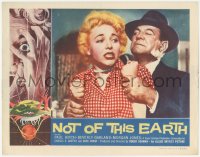 6c0609 NOT OF THIS EARTH LC 1957 sexy Beverly Garland getting roughed up by Paul Birch!