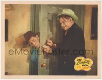 6c0621 ONE EXCITING WEEK LC 1946 Al Pearce tries to keep Shemp Howard from entering the room!