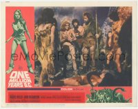6c0623 ONE MILLION YEARS B.C. LC #7 1966 sexy prehistoric cave woman Raquel Welch over fallen rival!