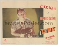 6c0614 O.S.S. LC 1946 best close up of Alan Ladd with machine gun, directed by Irving Pichel!