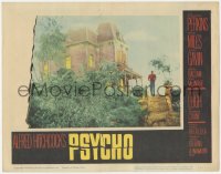 6c0639 PSYCHO LC #3 1960 Alfred Hitchcock, most desired iconic far shot of Anthony Perkins by house!