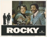 6c0665 ROCKY LC #3 1977 Sylvester Stallone shakes hands with Carl Weathers at press conference!