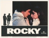 6c0670 ROCKY LC #8 1976 best close up of Sylvester Stallone & Talia Shire, boxing classic!