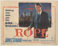 6c0178 ROPE TC 1948 great image of James Stewart holding the rope, Alfred Hitchcock classic!