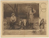 6c0675 ROUND-UP LC 1920 Mabel Julienne Scott on bench by Fatty Arbuckle kneeling on the ground!