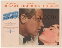 6c0684 SABRINA LC #8 1954 best romantic close up of William Holden about to kiss Audrey Hepburn!