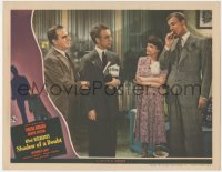 6c0706 SHADOW OF A DOUBT LC 1943 Hume Cronyn studying Joseph Cotten smoking cigar, Alfred Hitchcock!