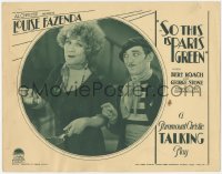 6c0197 SO THIS IS PARIS GREEN TC 1930 Louise Fazenda, George E. Stone, Paramount Christie Talking Play!