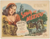 6c0201 SONG OF MEXICO TC 1945 great close up artwork of sexy Adele Mara south of the border!