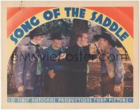 6c0723 SONG OF THE SADDLE LC 1936 angry bad guy holds gun on Dick Foran, The Singing Cowboy!